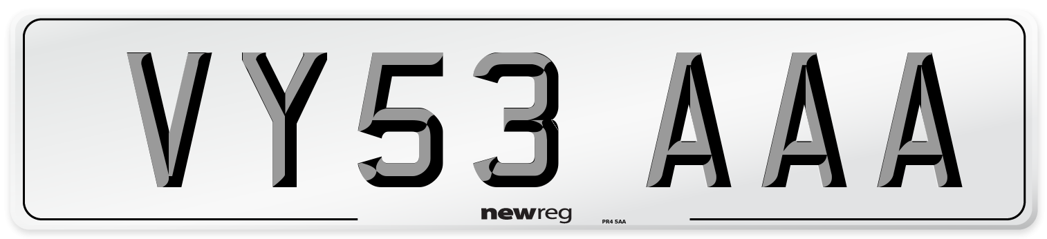 VY53 AAA Number Plate from New Reg